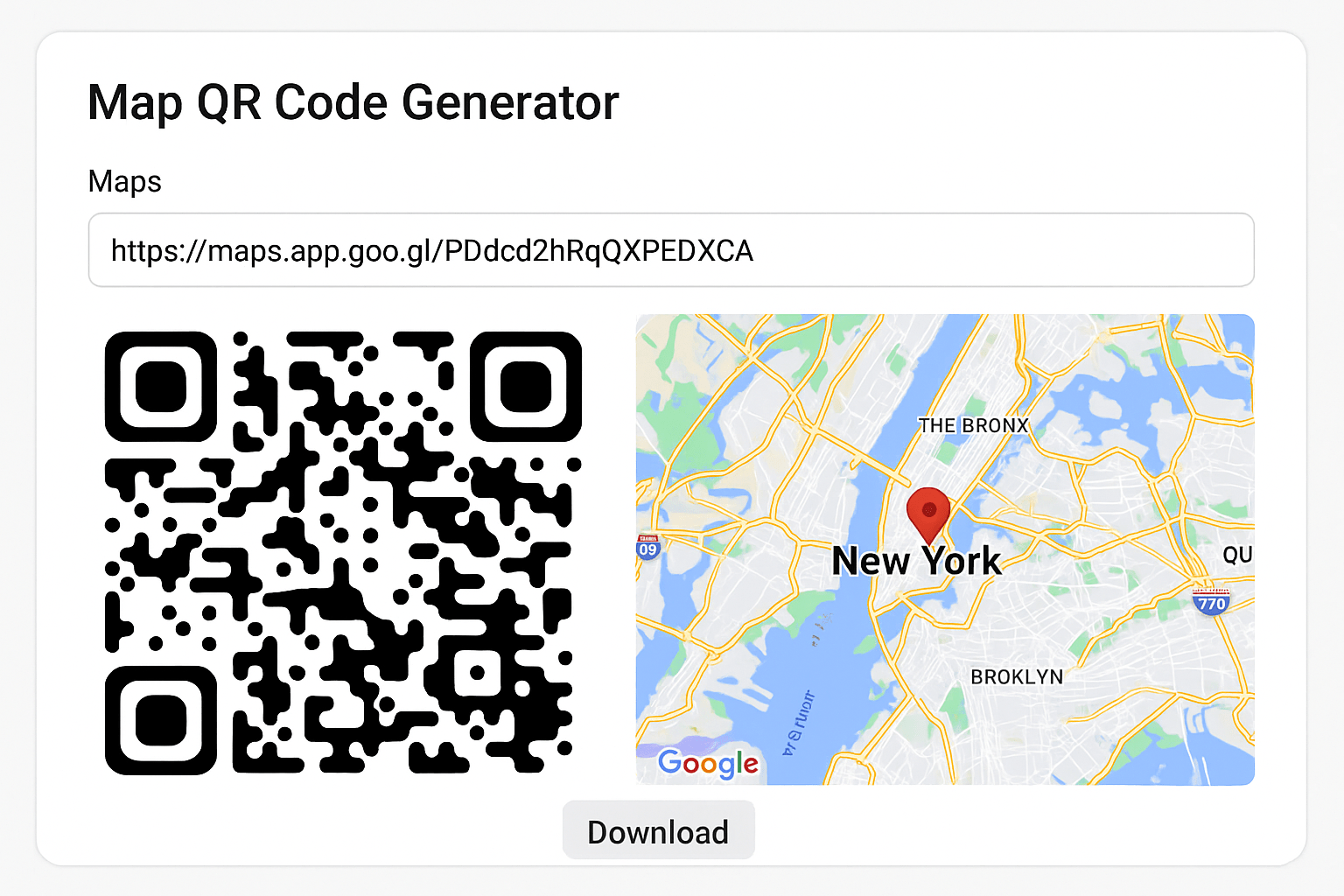 google map location qr code generator