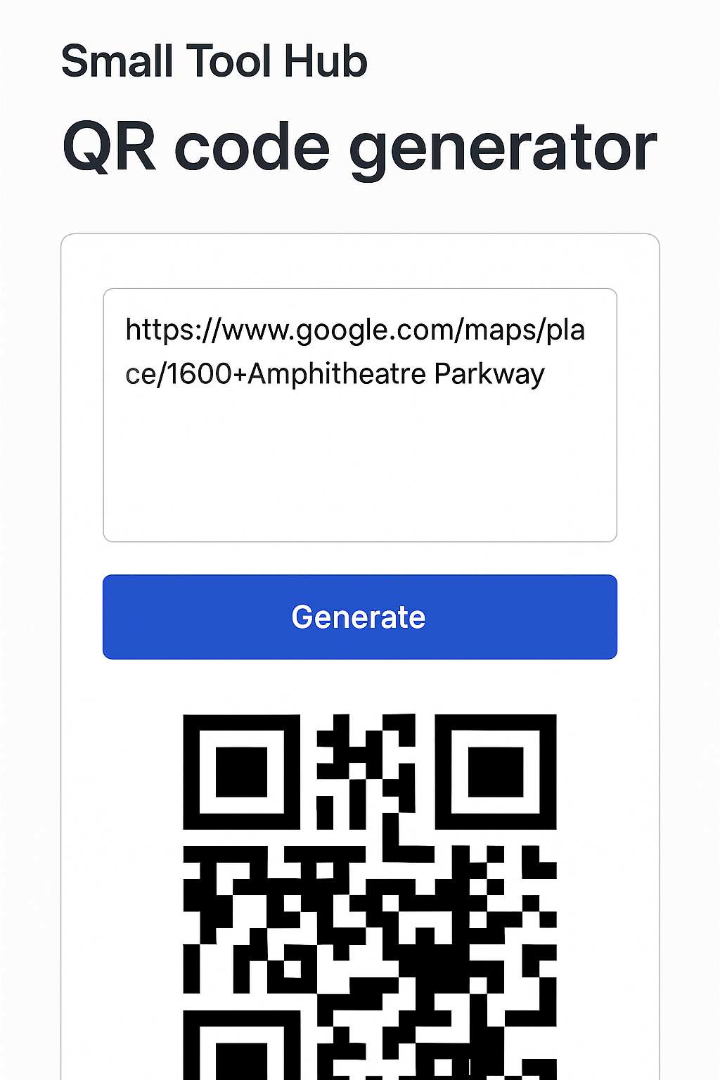 create qr code for location