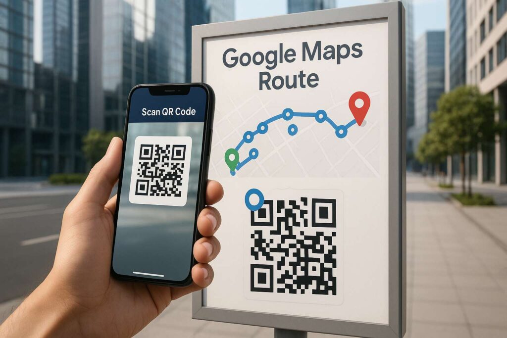 multi stops on map qr code