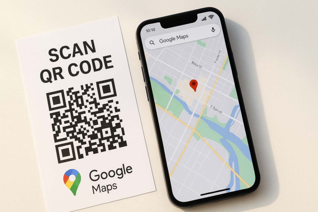 convert google maps location to qr code
