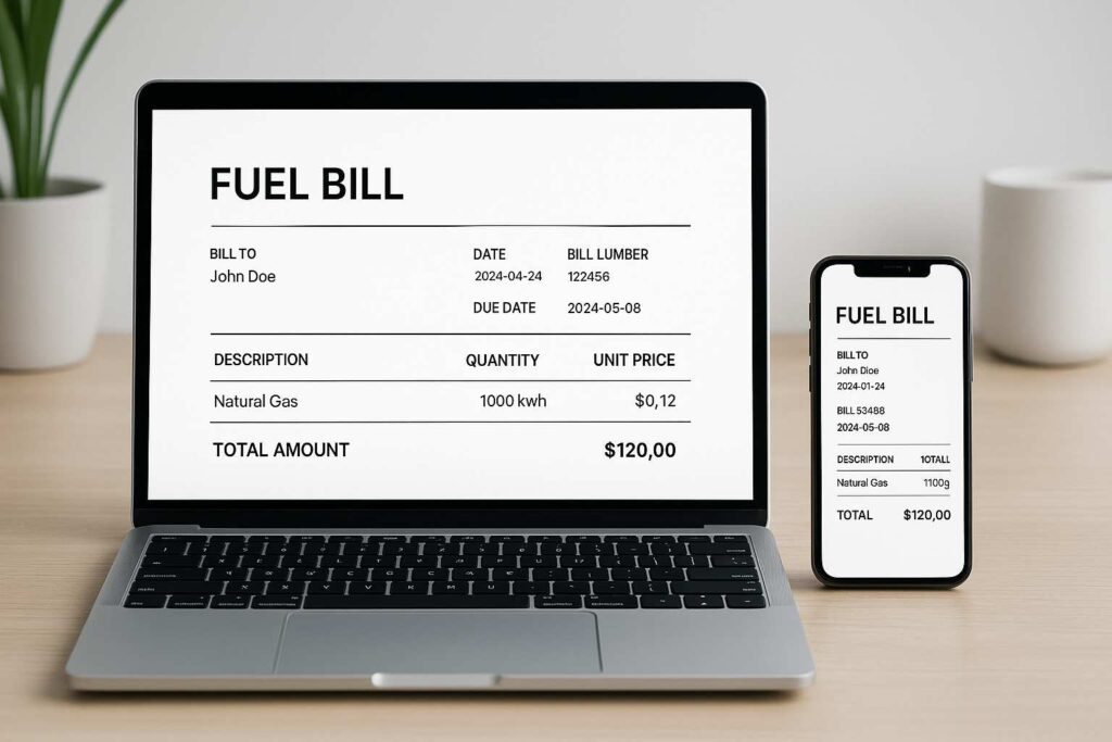 online fuel bill generator