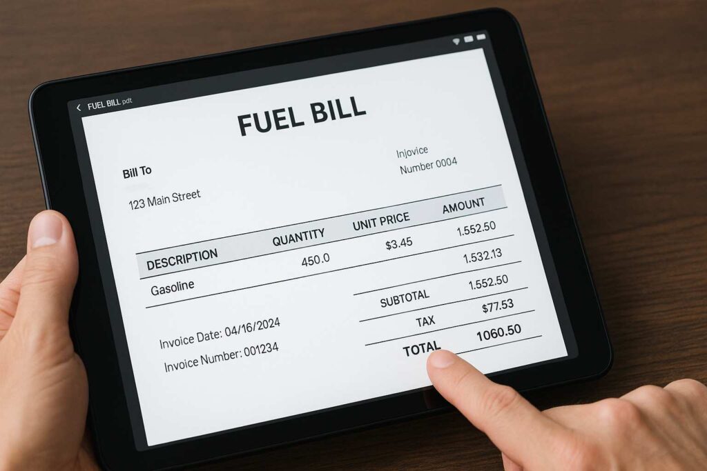 online bill generator fuel