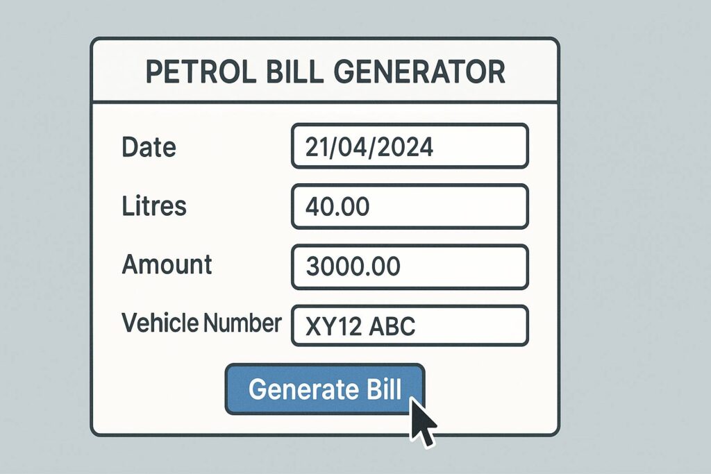 Indian Oil Petrol Bill Generator