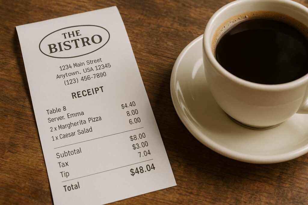 restaurant bill generator