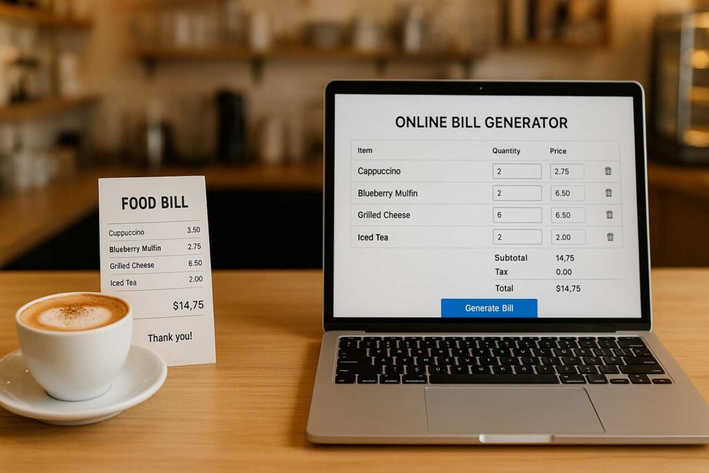 free online food bill generator pdf