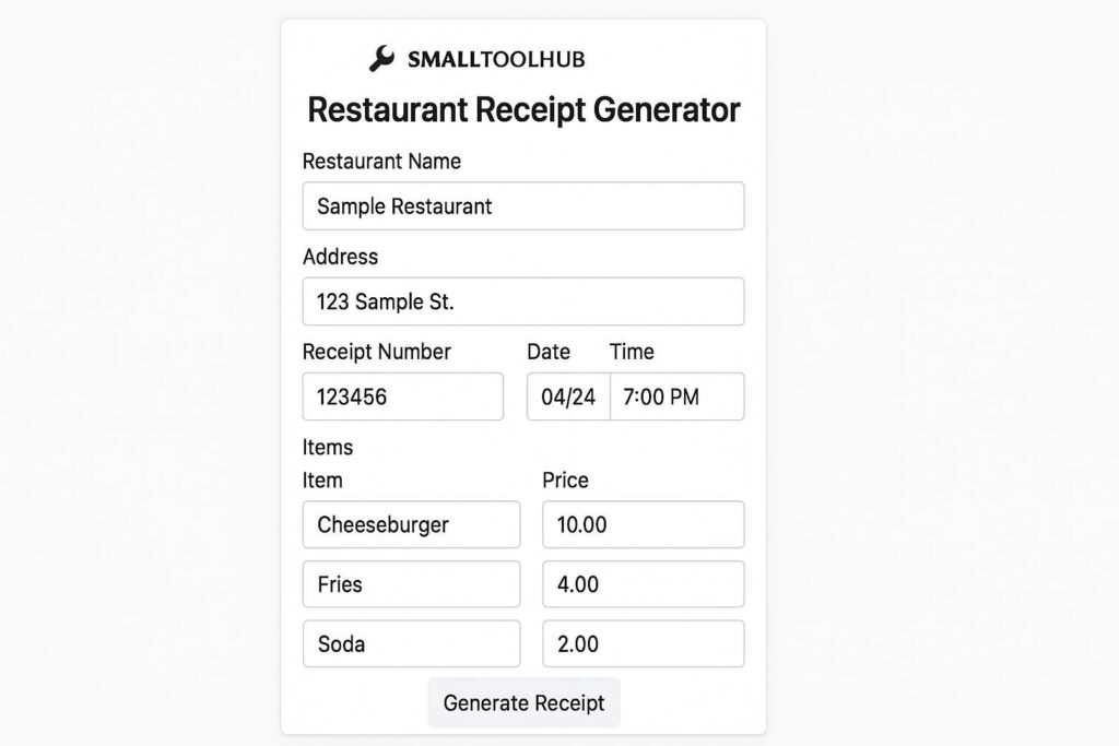 restaurant bill copy
