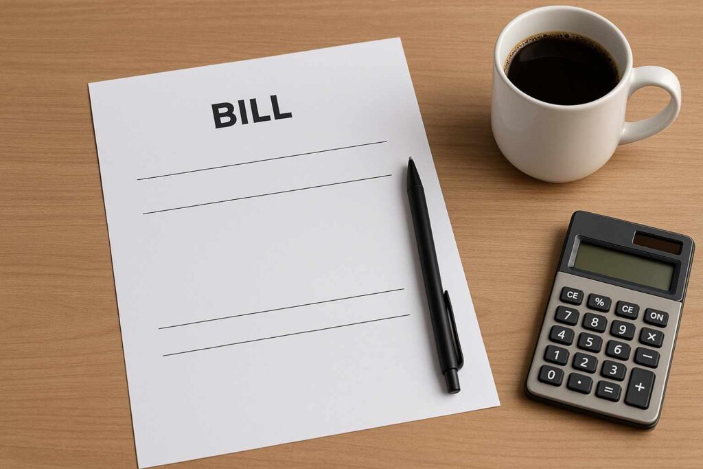 restaurant blank bill format