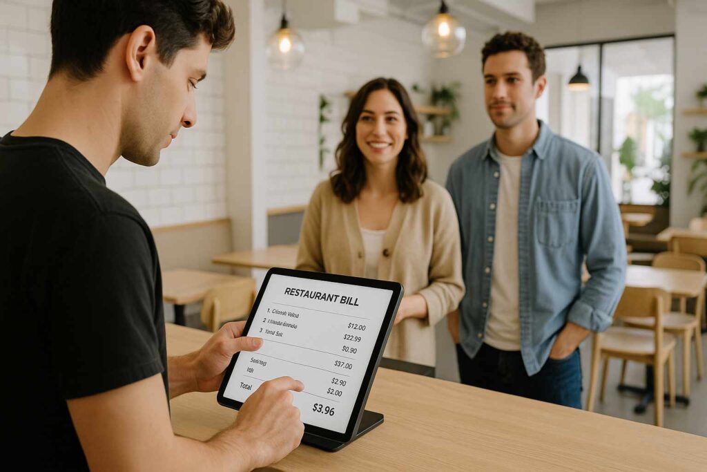 make restaurant bill online
