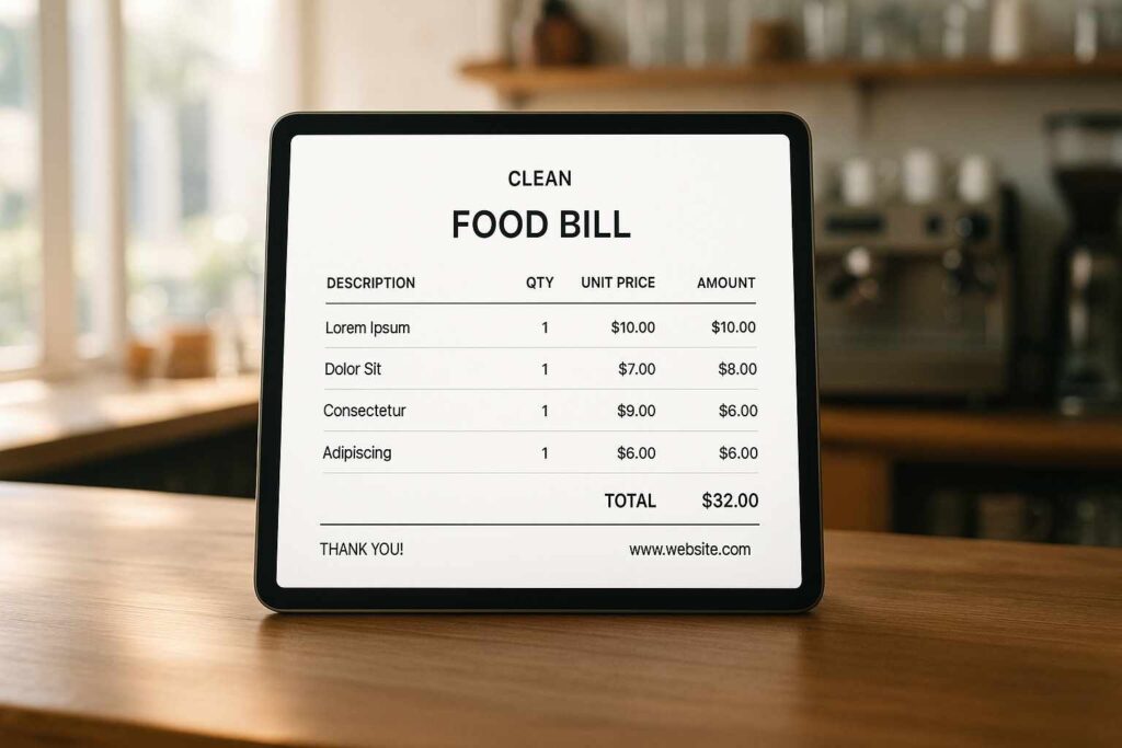 make restaurant bill online