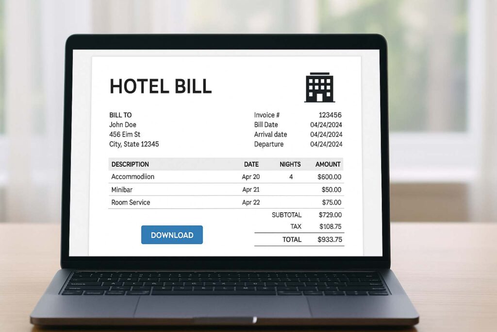 generate hotel bill online