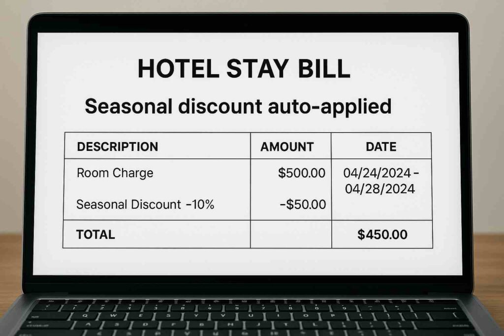 digital hotel invoice