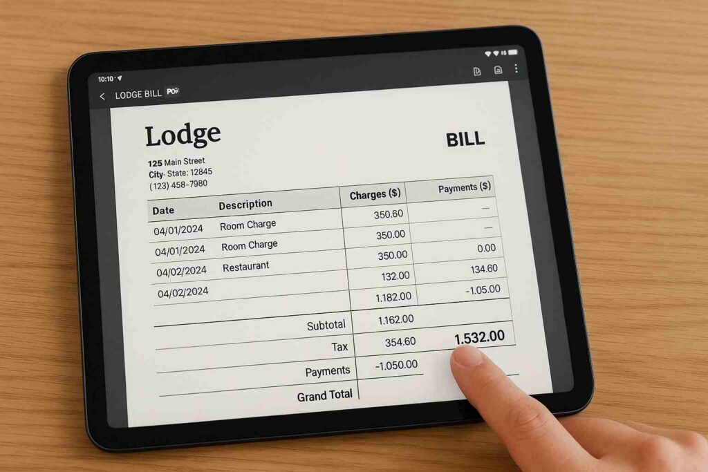 lodge bill generator