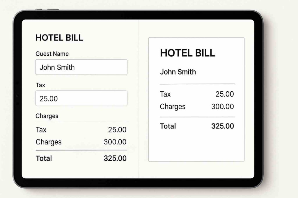 hotel bills template