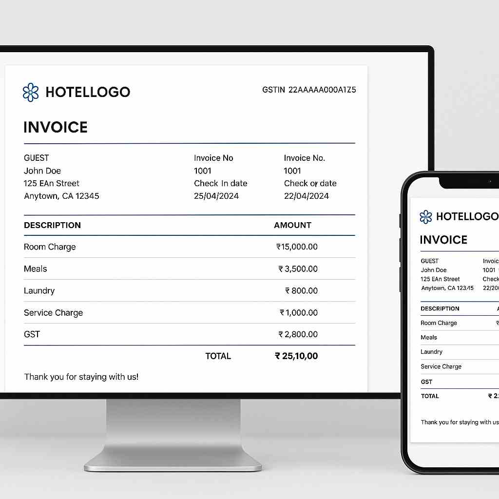 invoice hotel bill book