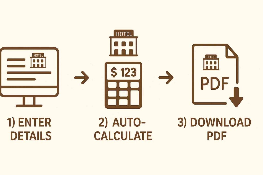 online hotel bill