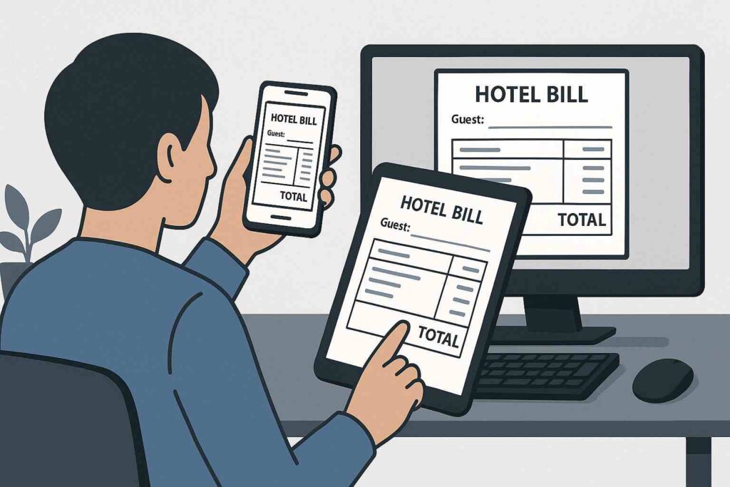 online hotel bill