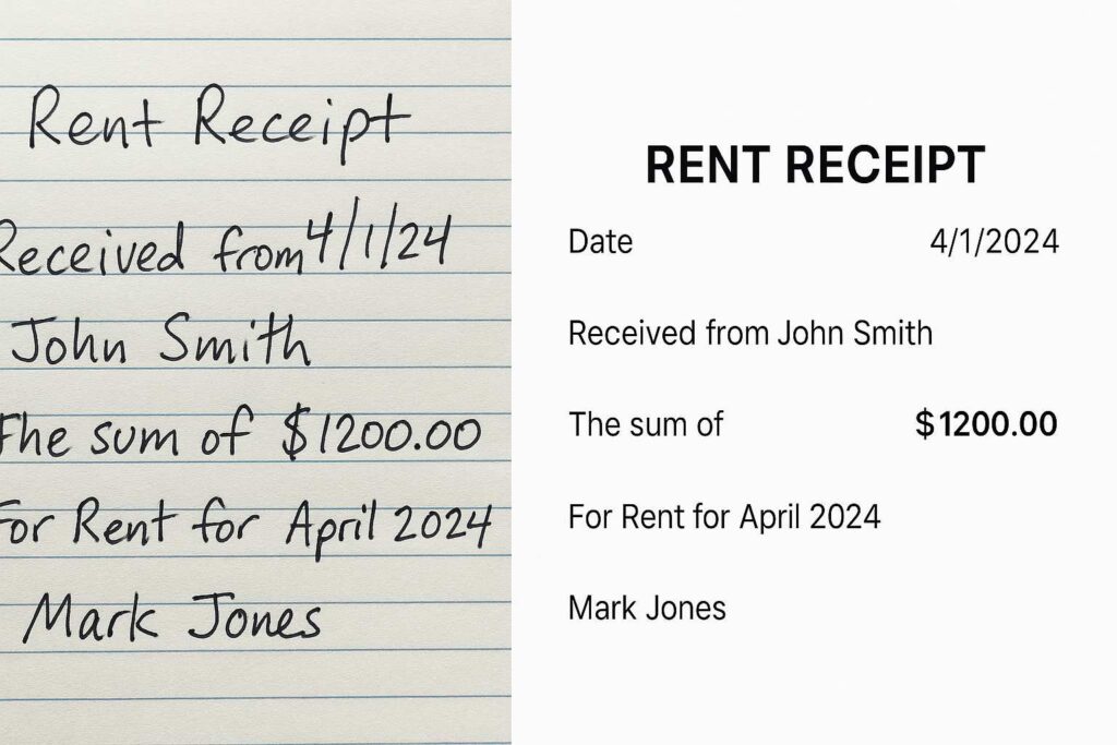 rent receipt format for income tax