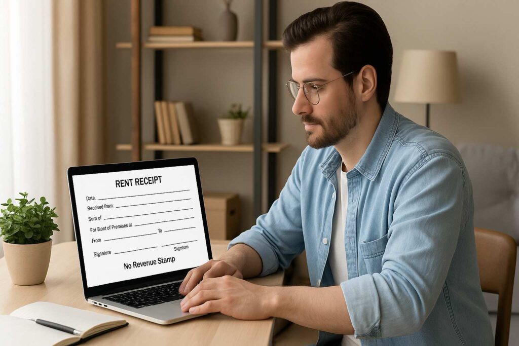 online rent receipt without revenue stamp