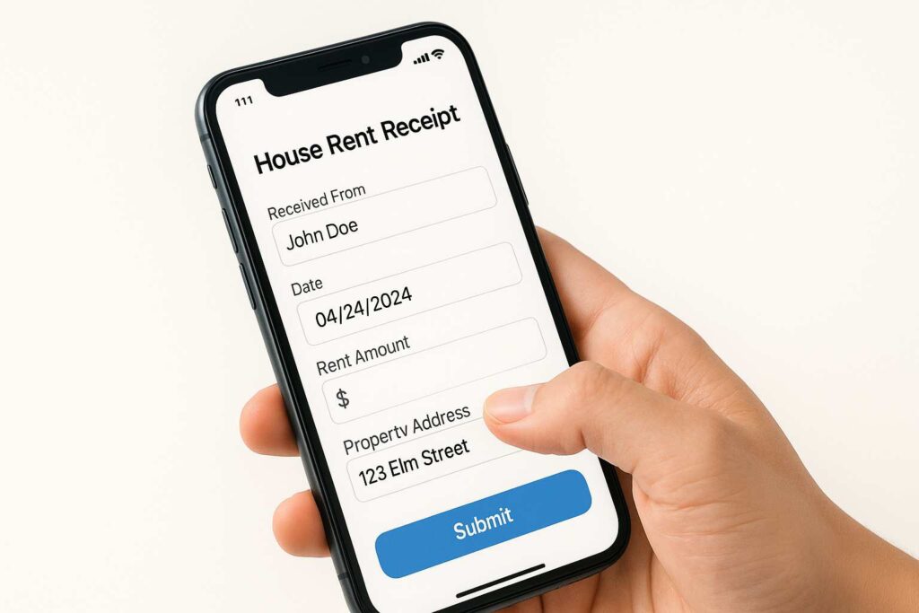 house rent bill format