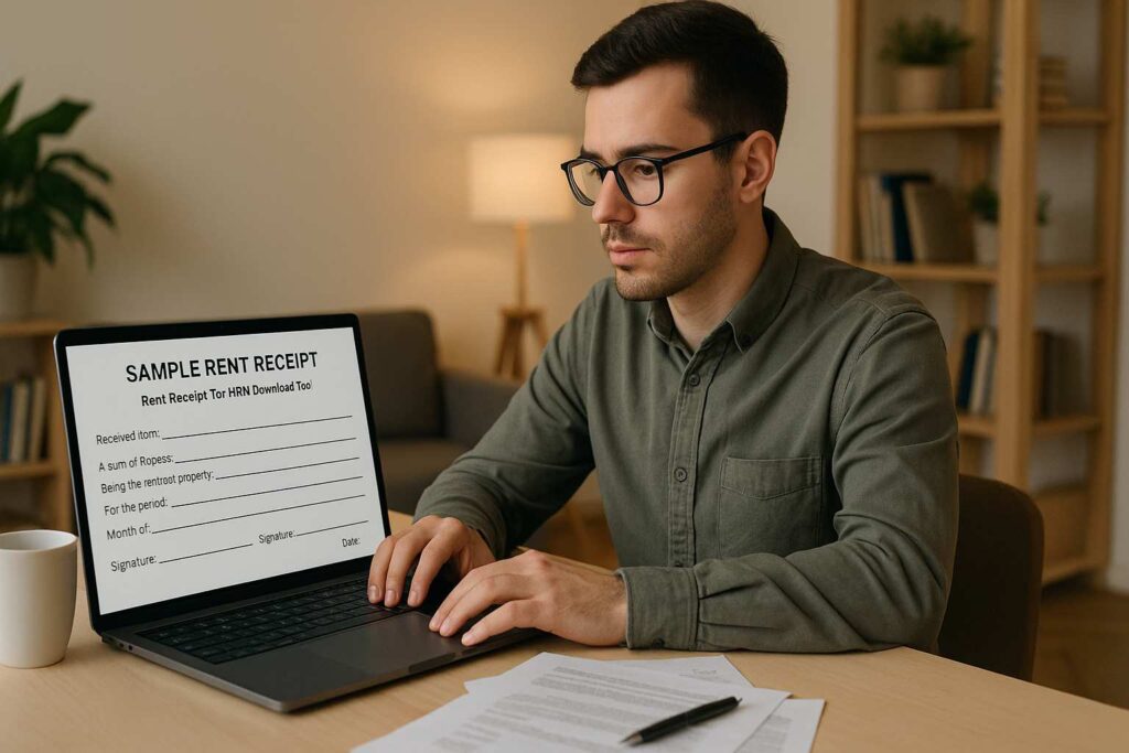 sample rent receipt for HRA download