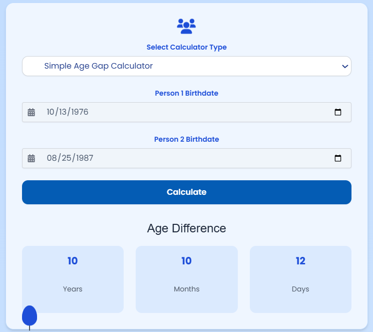 how to calculate age gap formula