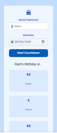 birthday countdown time