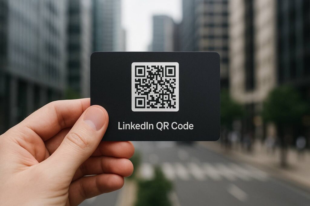 how to do linkedin qr code for business card