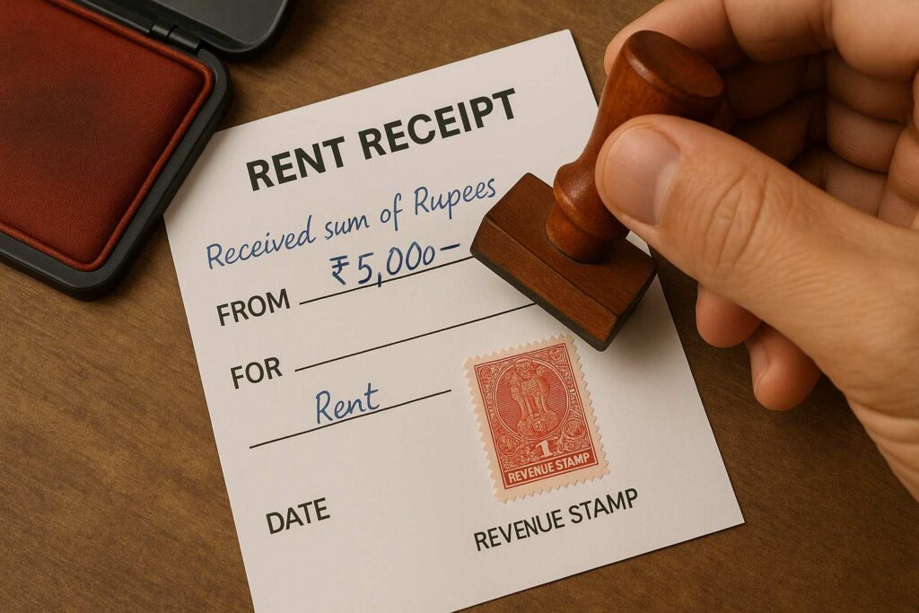 rent receipt with revenue stamp for income tax, revenue stamp for rent receipt online