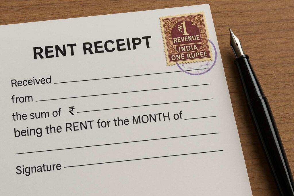 rent receipt with revenue stamp format