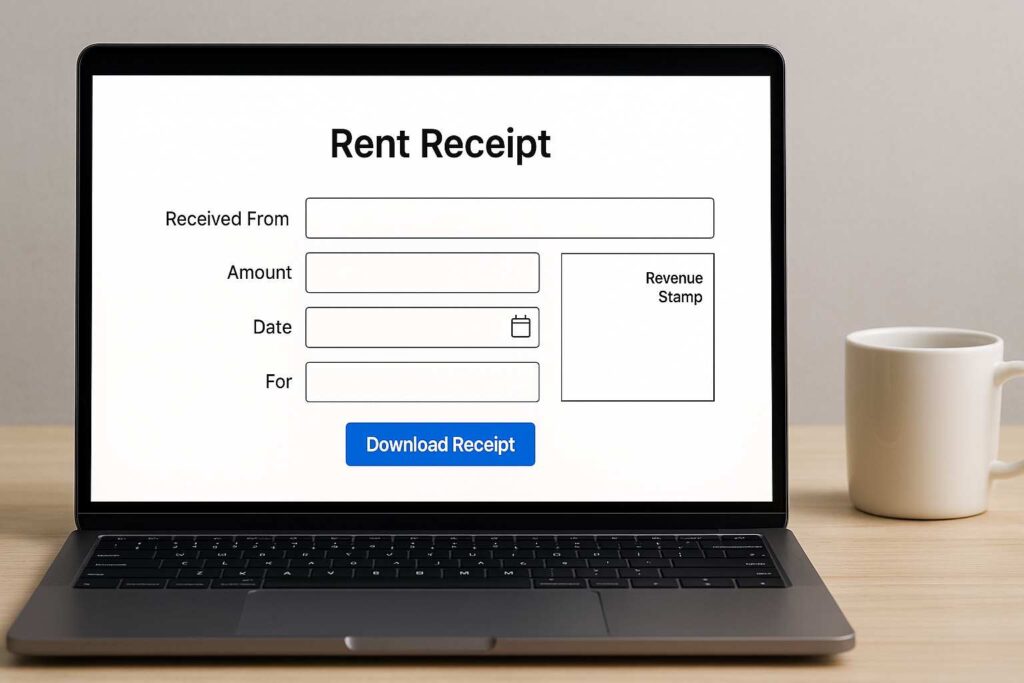 download rent receipt with revenue stamp